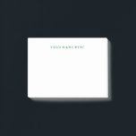 Simple et moderne Green Post-it® NotePad<br><div class="desc">"Votre nom ici" texte modifiable pour les notes personnalisées. Cliquez sur "Customiser" pour modifier la police et les couleurs.</div>