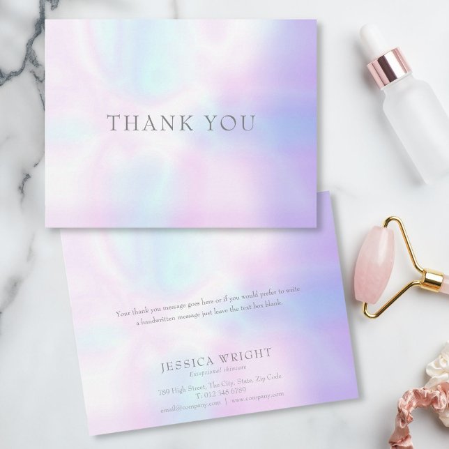 Simple et moderne Iridescente Business Carte de re (Simple Modern Iridescent Business Thank You Card)