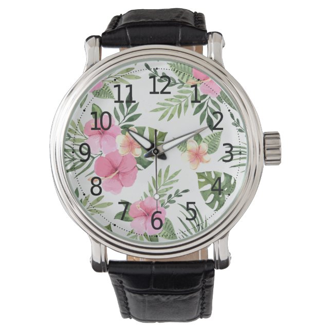 Simple été tropical floral | Montre Homme (devant)