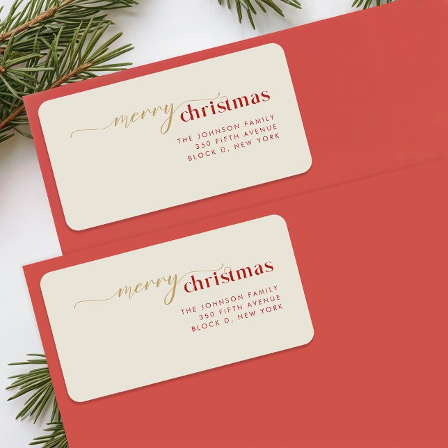 Simple Étiquette d'Adresse de Retour pour les Fête (Créateur téléchargé)