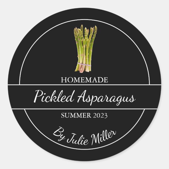 Simple Étiquette d'Asperges cuites maison (Devant)