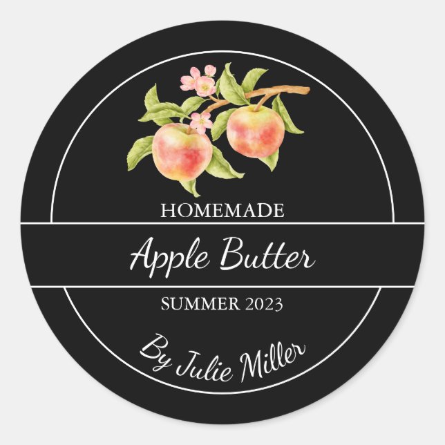 Simple Étiquette de beurre d'Apple fait maison Noi (Devant)