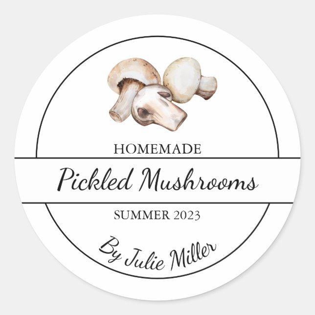 Simple Étiquette de champignons cuits maison (Devant)