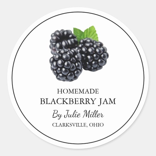 Simple Étiquette de confiture de Blackberry fait m (Devant)