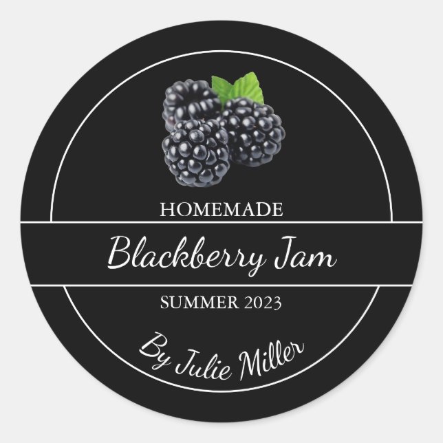 Simple Étiquette de confiture de Blackberry fait m (Devant)