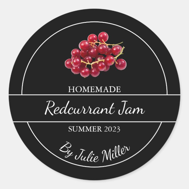 Simple Étiquette de confiture de cassis à la maiso (Devant)