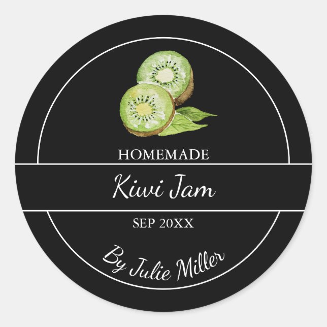 Simple Étiquette de confiture de Kiwi fait maison  (Devant)