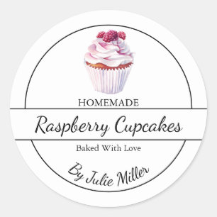 Simple Étiquette de cupcakes aux framboises fait m