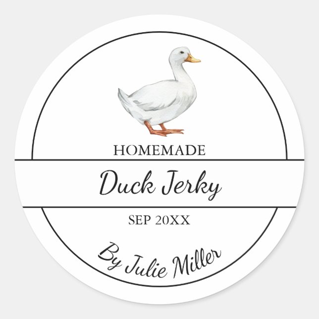 Simple Étiquette de Jerky Duck fait maison (Devant)