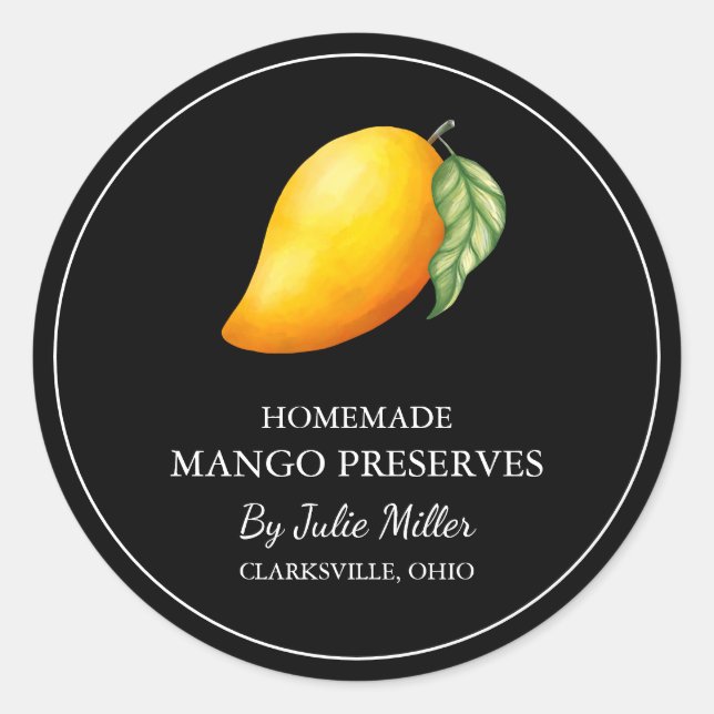Simple Étiquette de Mango Conserve Maison (Devant)