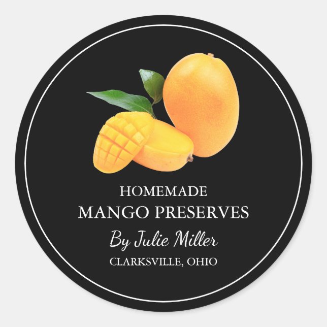 Simple Étiquette de Mango Conserve Maison (Devant)