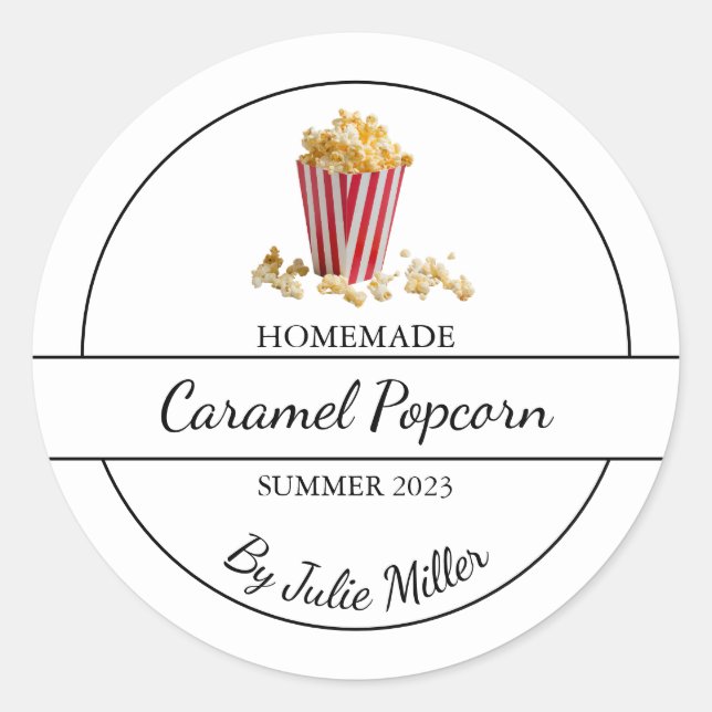 Simple Étiquette de pop-corn fait maison (Devant)
