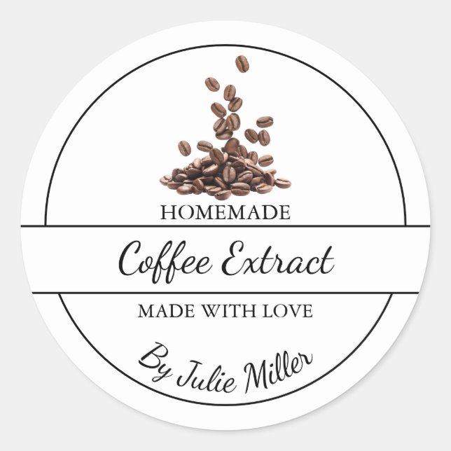 Simple Étiquette d'extraction de café fait maison (Devant)