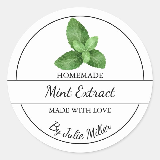 Simple Étiquette d'extraction de la menthe fait ma (Devant)