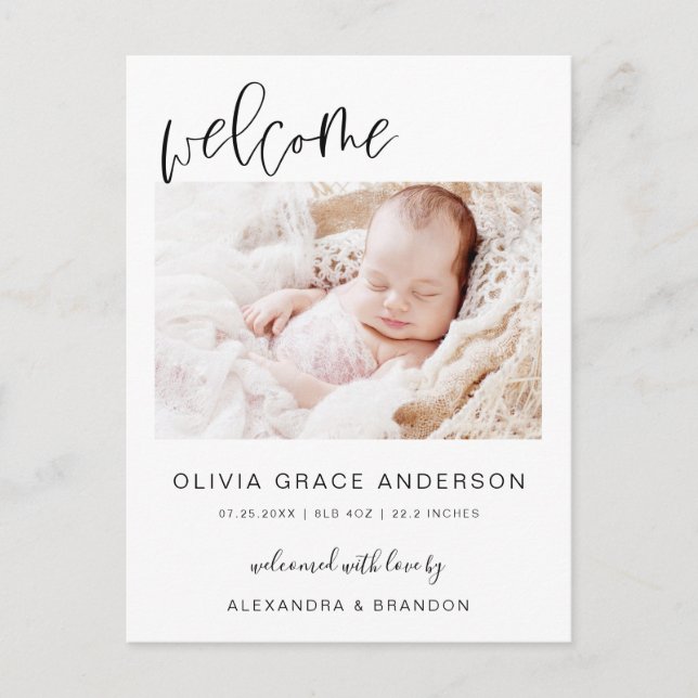 Simple Faire-part bébé Élégant Collage photo (Devant)