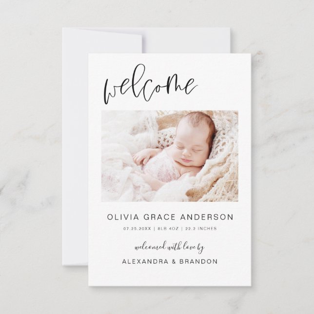 Simple Faire-part bébé photo Collage moderne (Devant)