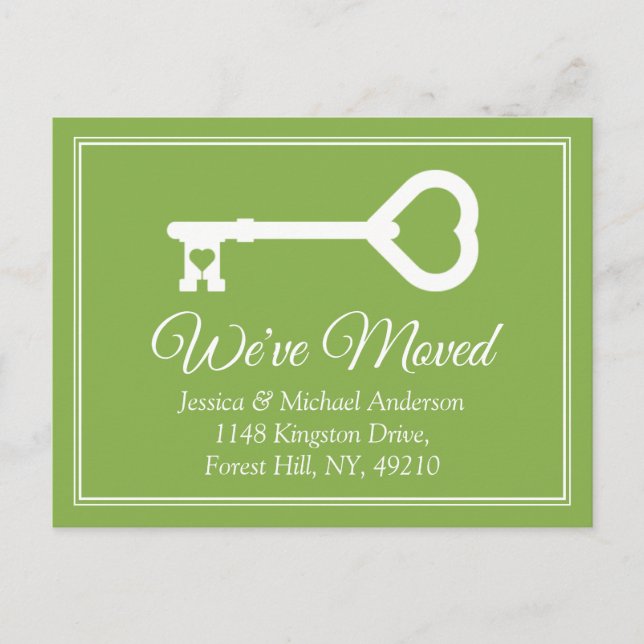 Simple Faire-part de déplacement de clé minimale v (Devant)