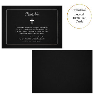 Simple Faire-part de funérailles catholique noir e