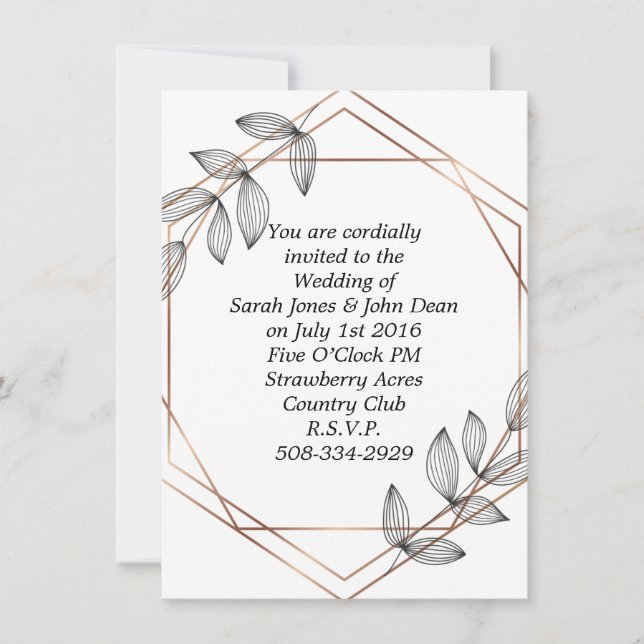simple faire-part de mariage (Devant)