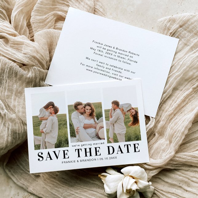 Simple Faire-Part de Mariage avec 3 Photos pour Sa (Créateur téléchargé)