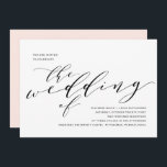 Simple Faire-part de mariage de calligraphie roman<br><div class="desc">De magnifiques invitations de calligraphie romantique,  tendance,  avec lettrage à la main et typographie de script simple. Jolie typographie et tout le texte noir fait de ce design vraiment remarquable. Ces simples invitations romantiques sont modernes et classe avec une touche chic,  mais traditionnelle.</div>