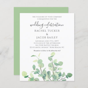 Simple Faire-part de mariage de verdure Eucalyptus
