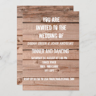 Simple Faire-part de mariage en chêne rustique