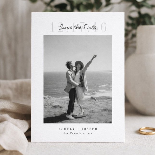 Simple Faire-Part de Mariage Moderne avec Photo (Créateur téléchargé)
