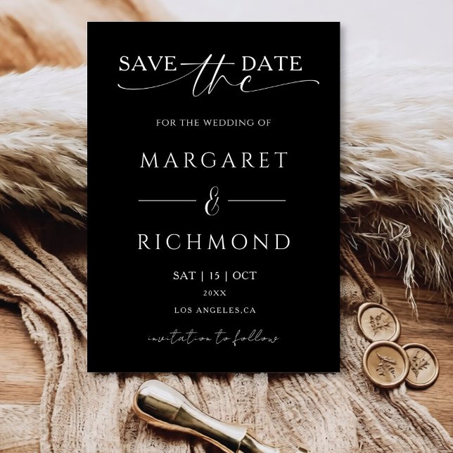 Simple Faire-Part de Mariage Noir et Blanc (Créateur téléchargé)