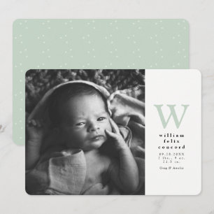 Simple faire-part de naissance avec une photo et u