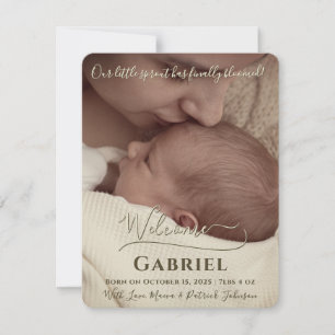Simple Faire-Part de Naissance de Nouveau-Né Bienv