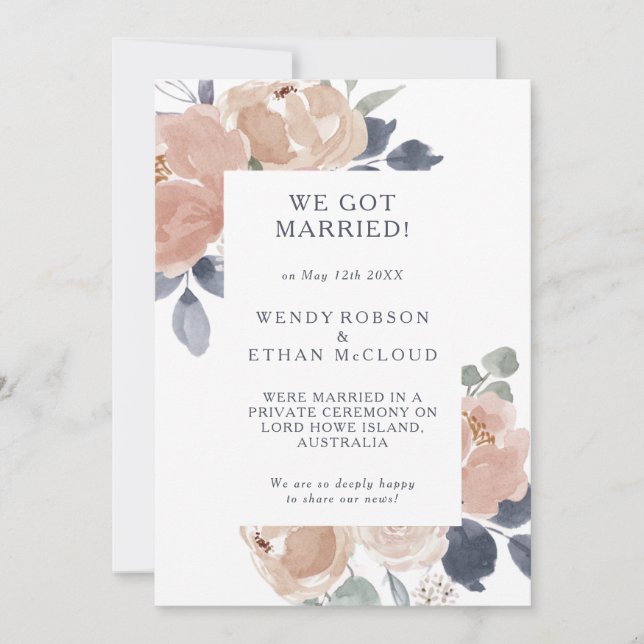 Simple Faire-part d'élévation florale rustique (Devant)