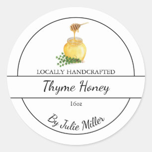 Simple fait maison Thyme infusé Miel Étiquette