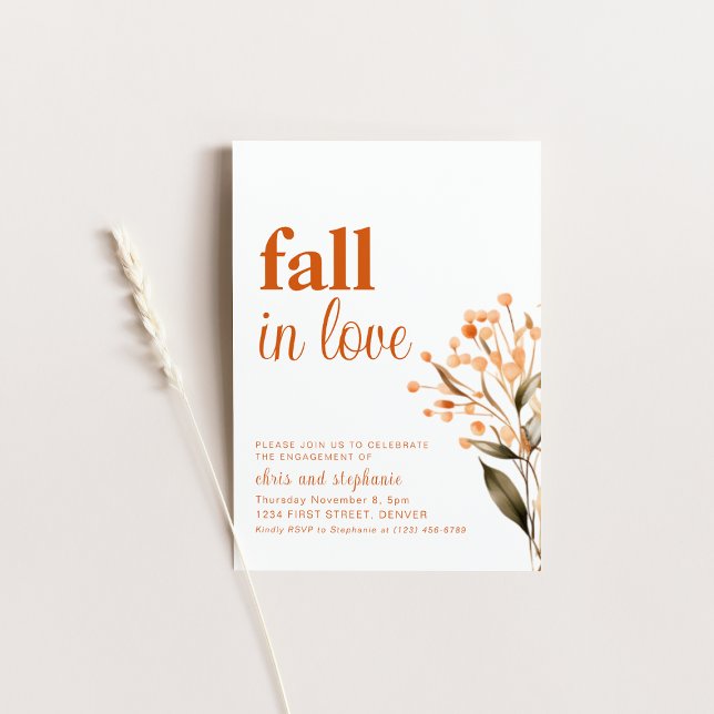 Simple Fall in Love Engagement Invitation (Créateur téléchargé)