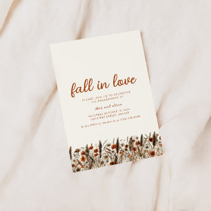 Simple Fall in Love Engagement Invitation