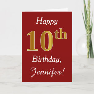 Simple Faux Gold 10e anniversaire + Carte de nom p