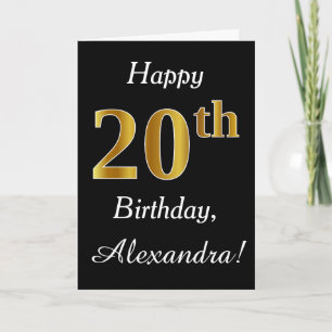 Simple Faux Gold 20e anniversaire + Carte de nom p
