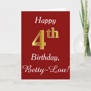 Simple Faux Gold 4e anniversaire + Carte de nom pe