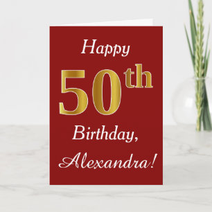 Simple Faux Gold 50e anniversaire + Carte de nom p