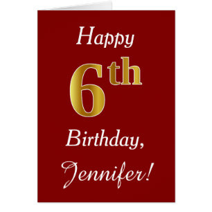 Simple Faux Gold 6e anniversaire + Carte de nom pe