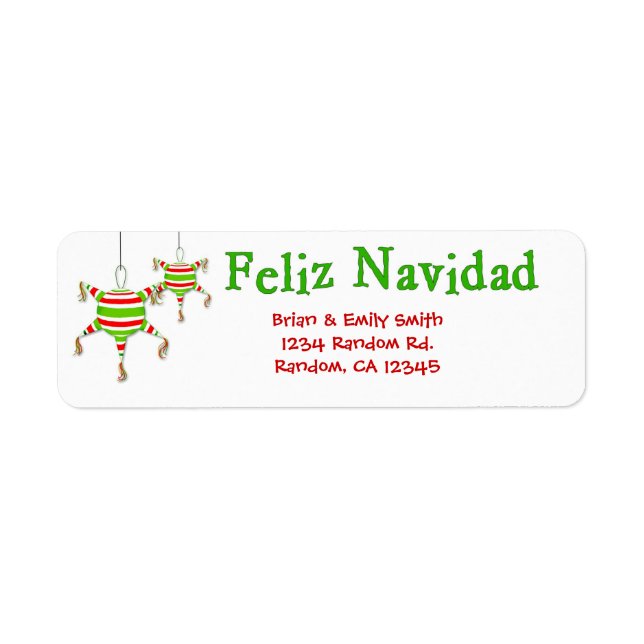 Simple Feliz Navidad piñata retour étiquettes (Devant)