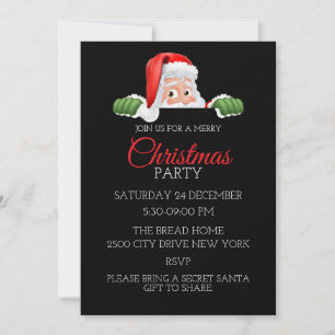 simple festif père Noël invitations de noël modern
