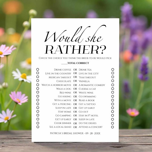 Simple Fête des mariées Voudrait-elle Plaire carte (Créateur téléchargé)