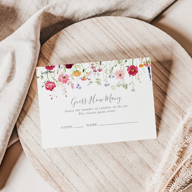 Simple Fleur sauvage Devinez Combien De Carte De J (Créateur téléchargé)