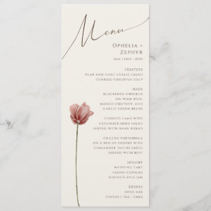 Simple Fleur Sauvage Menu de Dîner de Mariage Be