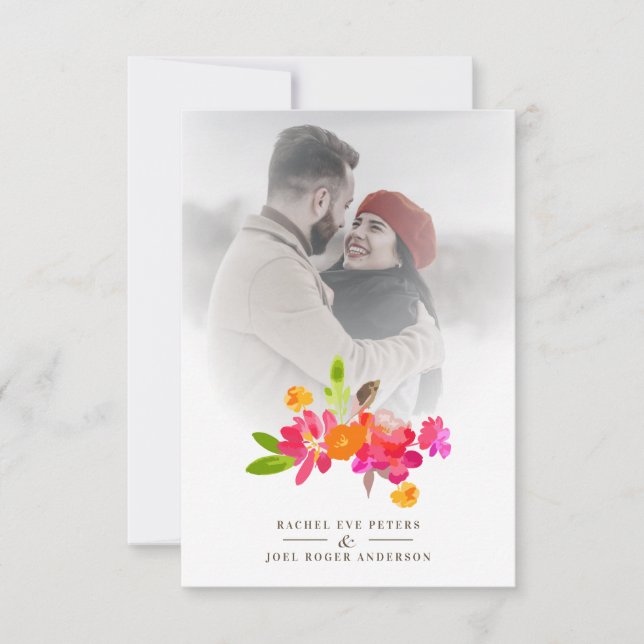 Simple Floral Garland Romantic Photo Wedding (Devant)