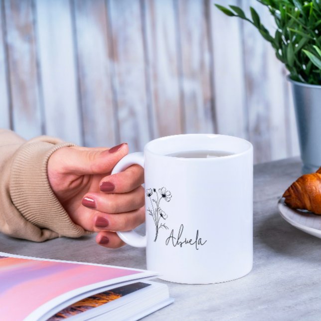 Simple Floral Moderne Abuela Mug (Créateur téléchargé)