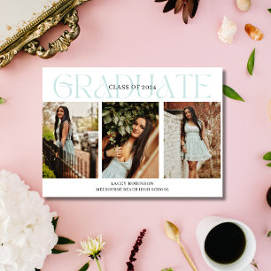 Simple Floral Photo Girl Lycée Graduation