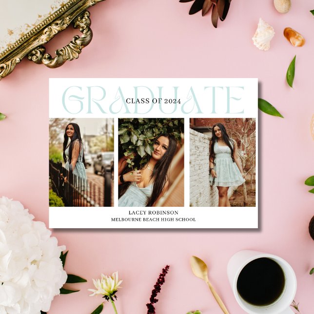 Simple Floral Photo Girl Lycée Graduation (Simple Floral Photo Girl High School Graduation)