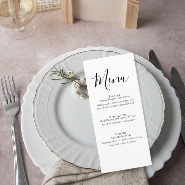 Simple Formal Wedding Menu Card (Créateur téléchargé)